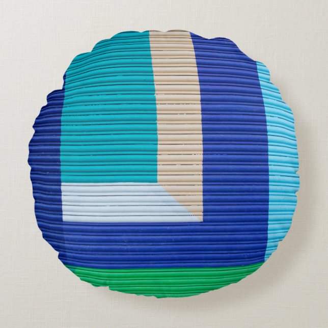 Multicolored abstract painting round cushion (Front)