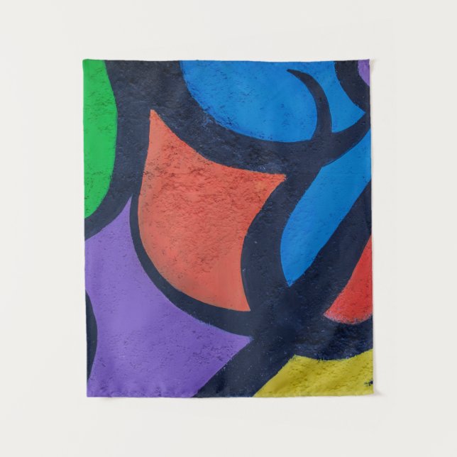 Multicolored abstract painting tapestry (Front)