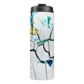 MULTICOLORED ABSTRACT PAINTING THERMAL TUMBLER