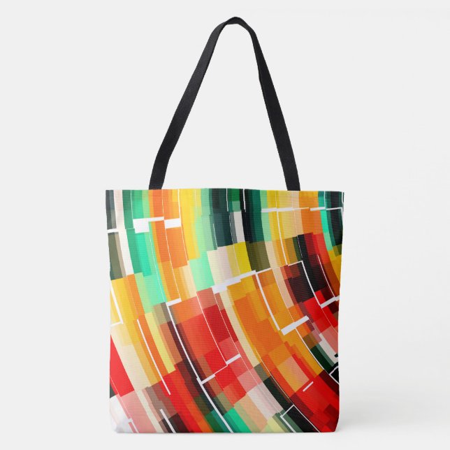 Multicolored Abstract Pattern Tote Bag (Front)