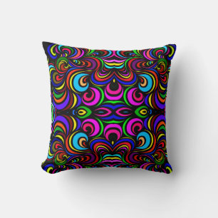 Multicolored abstract patterns cushion