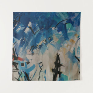 Multicolored abstract wall tapestry