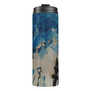 Multicolored abstract wall thermal tumbler