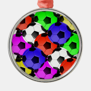 Multicolored American Soccer or Football Metal Tree Decoration