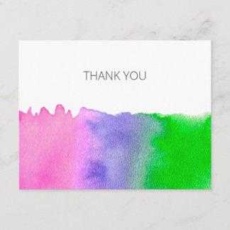 Multicolored Artistic Watercolor Thank You Enclosure Card