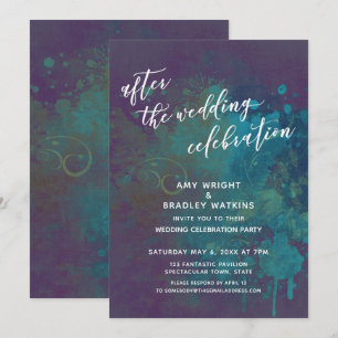 Multicolored Artsy After the Wedding Celebration Invitation