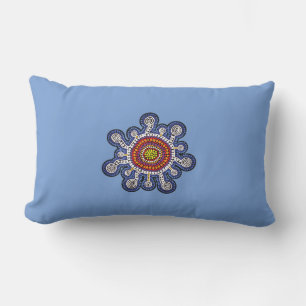 Multicolored Australia aboriginal art Lumbar Cushion