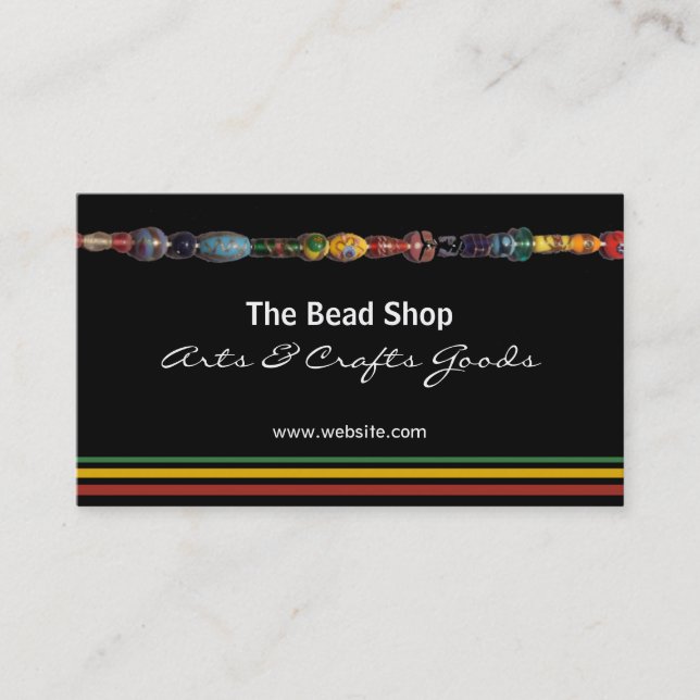 Multicolored Beads Bead Shop Business Card (Front)