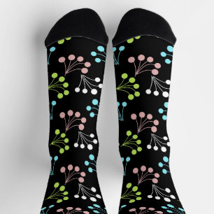 Multicolored berries simple pattern retro sixties socks