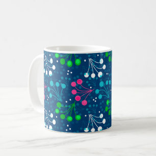 Multicolored berry simple pattern retro sixties coffee mug