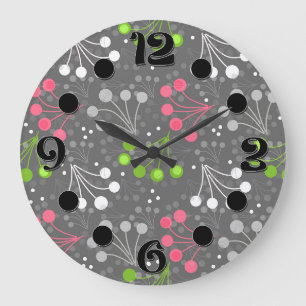 Multicolored berry simple pattern retro sixties large clock