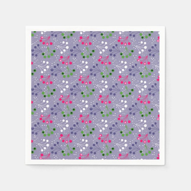 Multicolored berry simple pattern retro sixties napkin (Front)
