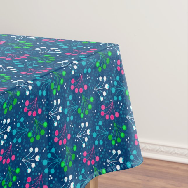Multicolored berry simple pattern retro sixties tablecloth (In Situ)