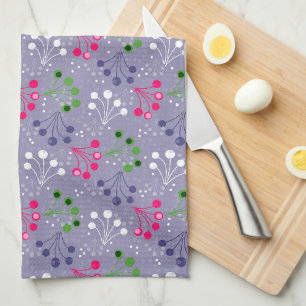 Multicolored berry simple pattern retro sixties tea towel