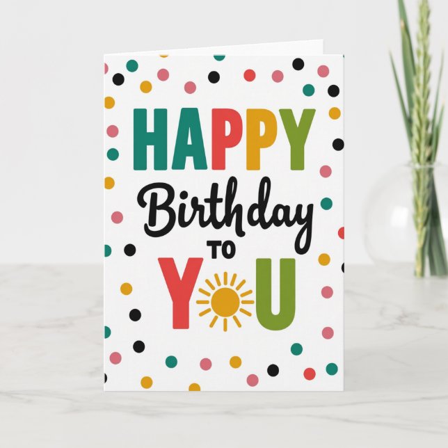 Multicolored Block Birthday Card (Front)