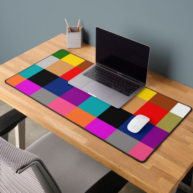 Multicolored Bold Colour Blocks Design  Desk Mat (Creator Uploaded)