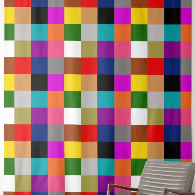 Multicolored Bold Colour Blocks Design  Fabric (Creator Uploaded)