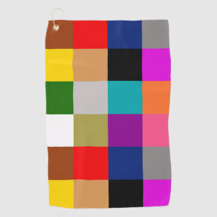 Multicolored Bold Colour Blocks Design  Golf Towel