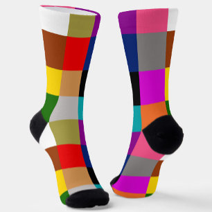 Multicolored Bold Colour Blocks Design Socks