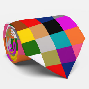 Multicolored Bold Colour Blocks Design Tie
