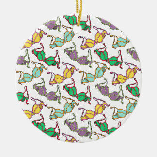 Multicolored Bra Pattern Ceramic Ornament