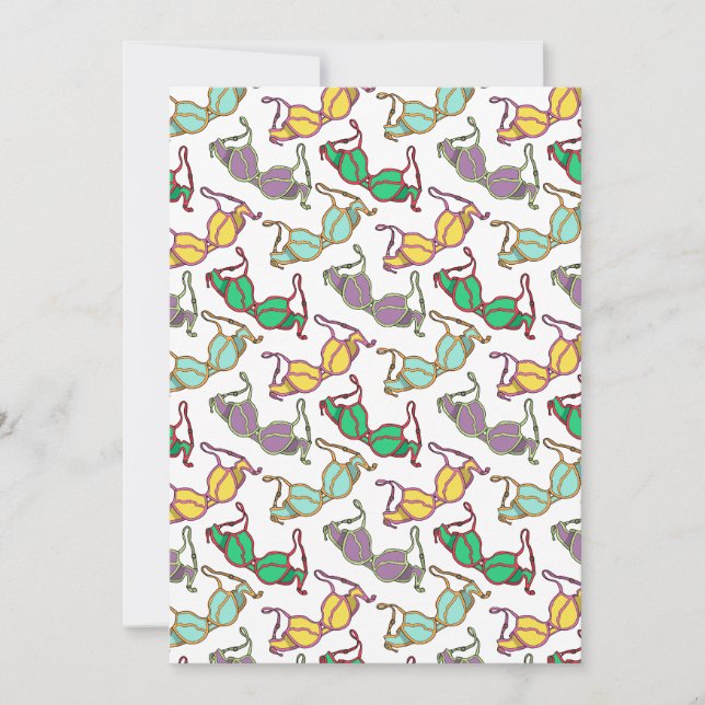 Multicolored Bra Pattern Holiday Card (Front)