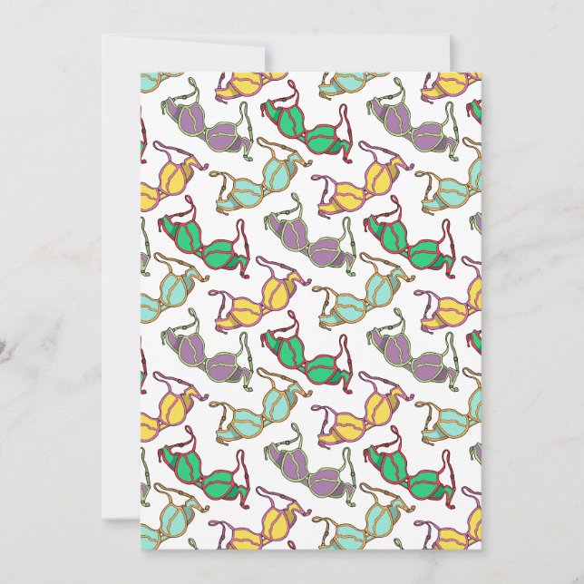 Multicolored Bra Pattern Invitation (Front)