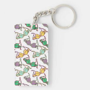 Multicolored Bra Pattern Key Ring