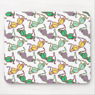 Multicolored Bra Pattern Mouse Pad
