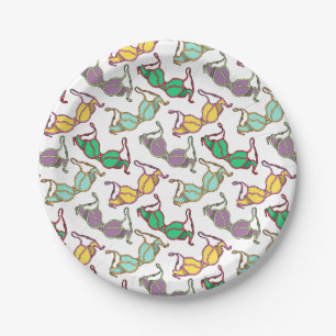 Multicolored Bra Pattern Paper Plate