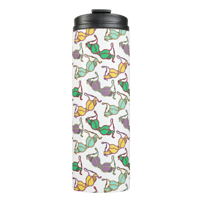 Multicolored Bra Pattern Thermal Tumbler (Front)