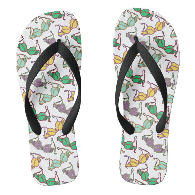 Multicolored Bra Pattern Thongs (Footbed)
