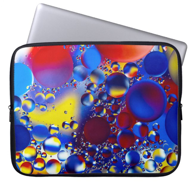 Multicolored bubbles laptop sleeve (Front)