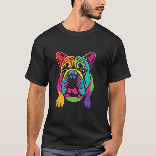 Multicolored Bulldog T-Shirt (Front)
