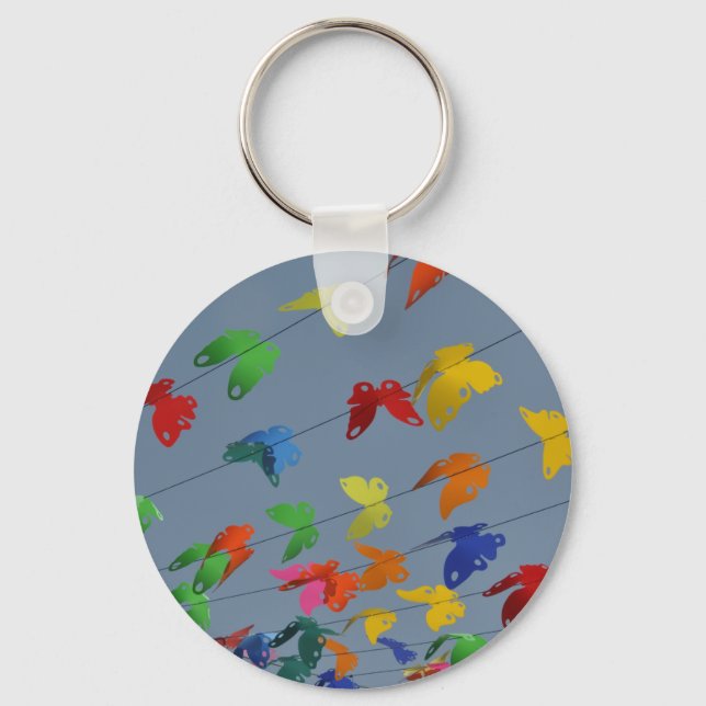 multicolored butterflies key ring (Front)