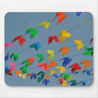 multicolored butterflies mouse pad