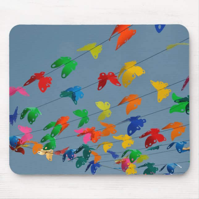 multicolored butterflies mouse pad (Front)