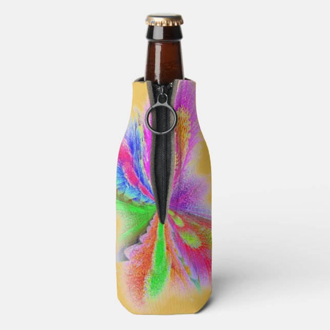 Multicolored Butterfly Art Bottle Cooler (Bottle Back)