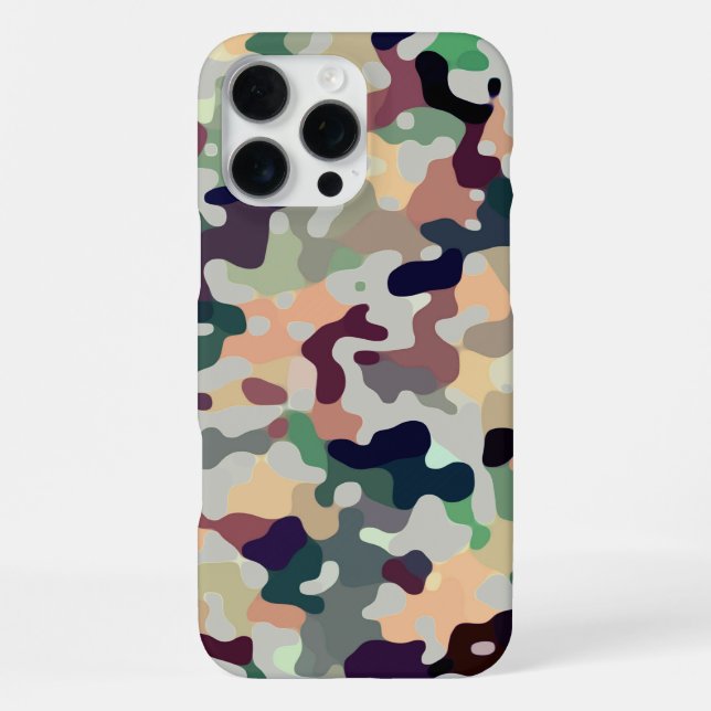 Multicolored Camo Pattern iPhone Case (Back)