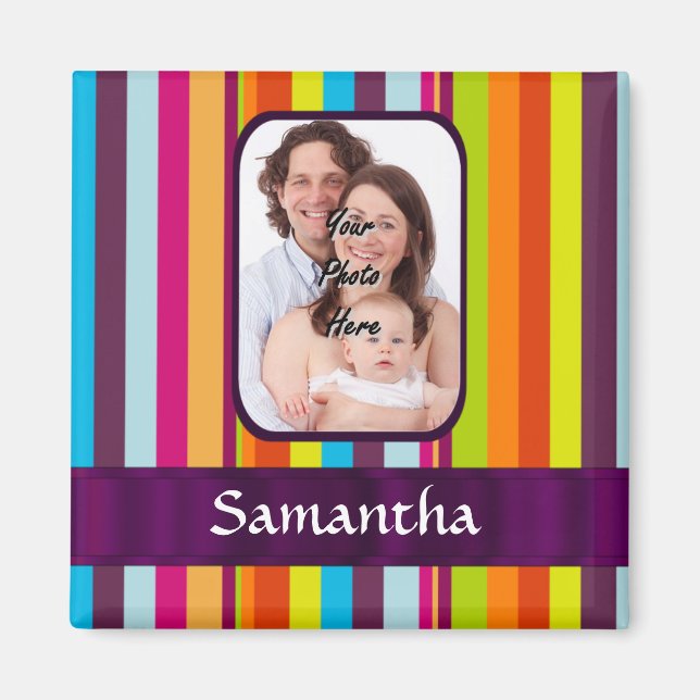 Multicolored candy stripe magnet (Front)