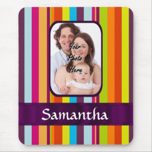 Multicolored candy stripe mouse pad