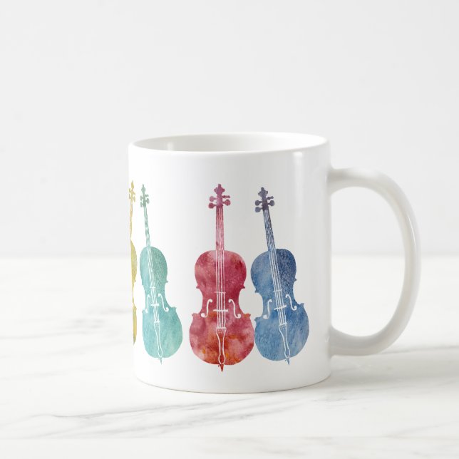 Multicolored Cellos Coffee Mug (Right)