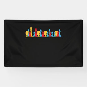 Multicolored Chess Pieces Thinking Smart Gift Banner