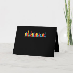 Multicolored Chess Pieces Thinking Smart Gift Card