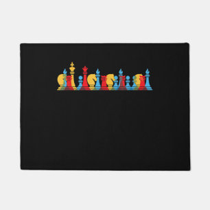 Multicolored Chess Pieces Thinking Smart Gift Doormat