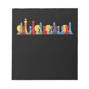 Multicolored Chess Pieces Thinking Smart Gift Notepad
