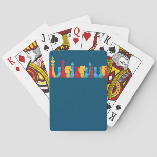 Multicolored Chess Pieces Thinking Smart Gift Playing Cards