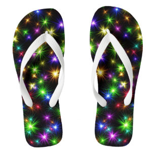 Multicolored Christmas Stars Pattern  Thongs