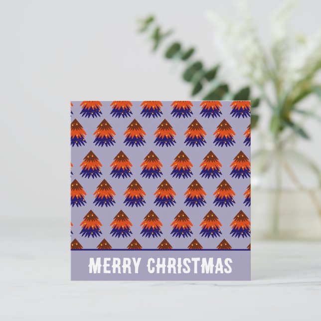 Multicolored Christmas Tree Greeting Card (Standing Front)