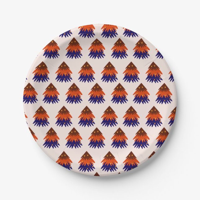 Multicolored Christmas Tree - Paper Plates (Front)
